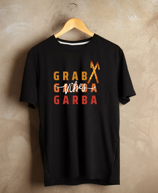 GARBA VIBES, For Garba Nights, Navratri, Round Neck, Unisex, T-Shirt