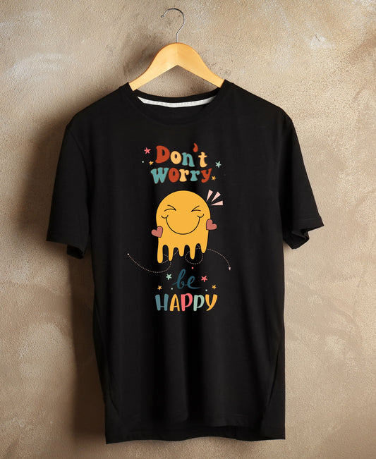 Don't Worry , Be Happy - Round Neck , UniSex - T-shirt