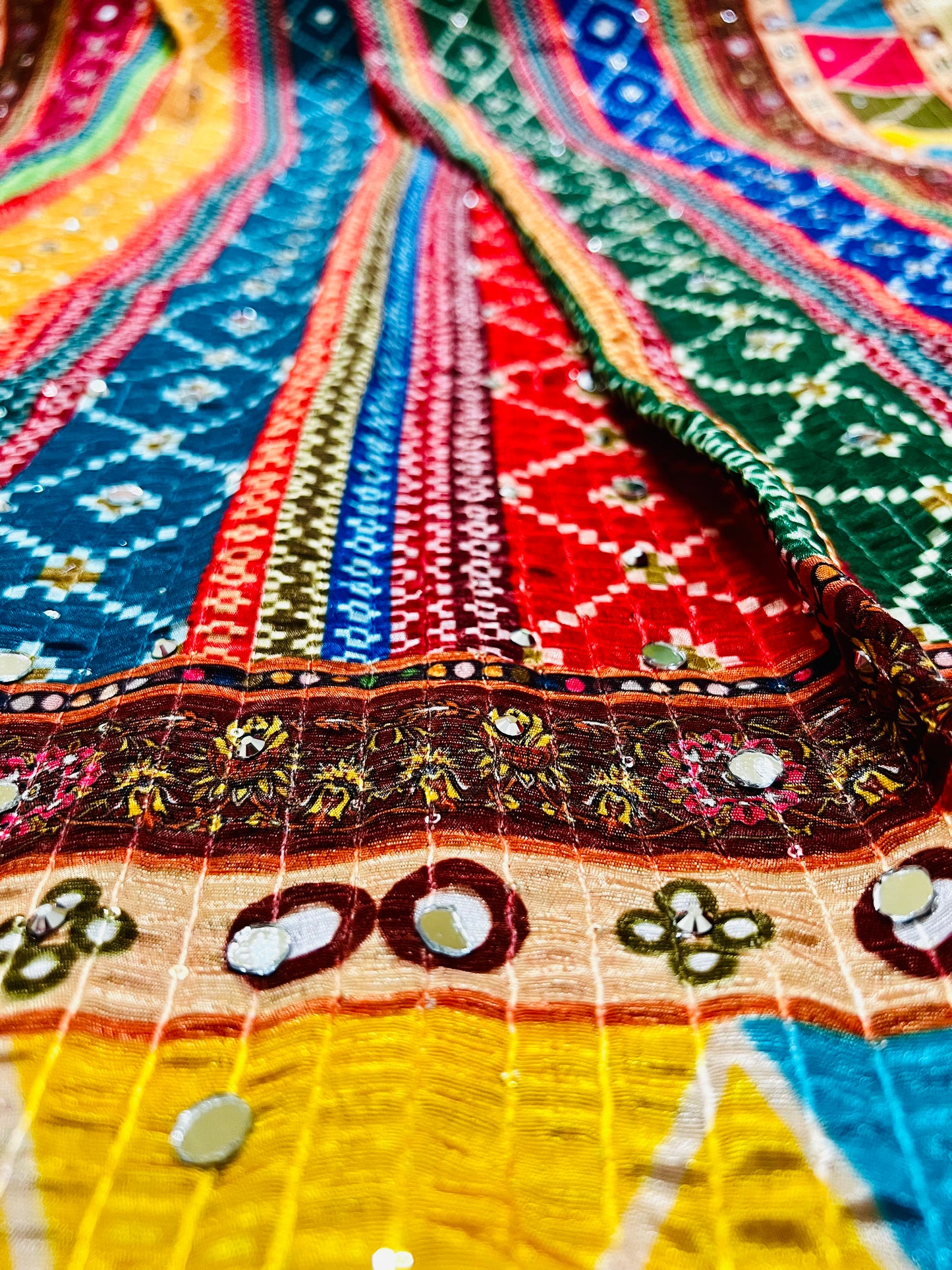 Poly Silk Digital Graphic Printed Ethnic Dupatta, Chunni - MultiColor Stripes