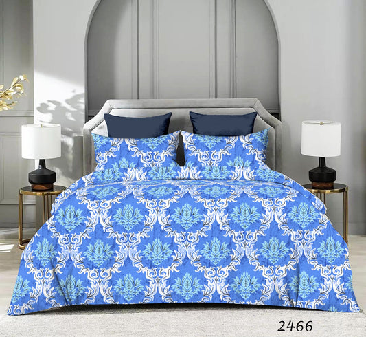 Jubliee Dreams, Double or Queen Bed 100% Pure Cotton Flat Bedsheet with 2 Matching Pillow Covers | 250 Thread Count (90 x 100 Inches)| for Bedroom, Study, Decor, Gifting, Wedding, Festivals- Classic Floral Pattern