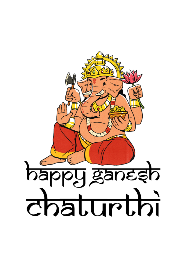 Happy Ganesha Chaturthi, Round Neck, Unisex, T-Shirt